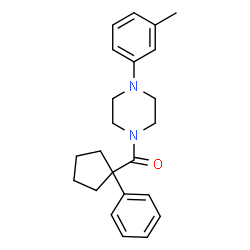 ChemSpider 2D Image | [4-(3-Methylphenyl)-1-piperazinyl](1-phenylcyclopentyl)methanone | C23H28N2O