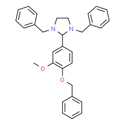 ChemSpider 2D Image | 1,3-Dibenzyl-2-[4-(benzyloxy)-3-methoxyphenyl]imidazolidine | C31H32N2O2