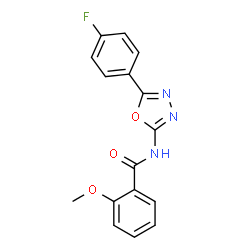 ChemSpider 2D Image | N-[5-(4-Fluorophenyl)-1,3,4-oxadiazol-2-yl]-2-methoxybenzamide | C16H12FN3O3