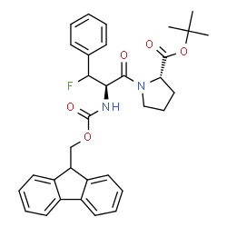 ChemSpider 2D Image | 2-Methyl-2-propanyl N-[(9H-fluoren-9-ylmethoxy)carbonyl]-beta-fluoro-L-phenylalanyl-L-prolinate | C33H35FN2O5