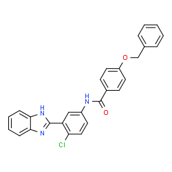ChemSpider 2D Image | N-[3-(1H-Benzimidazol-2-yl)-4-chlorophenyl]-4-(benzyloxy)benzamide | C27H20ClN3O2