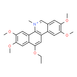 ChemSpider 2D Image | 12-Ethoxy-2,3,8,9-tetramethoxy-5-methylbenzo[c]phenanthridinium | C24H26NO5