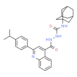 ChemSpider 2D Image | N-(Adamantan-1-yl)-2-{[2-(4-isopropylphenyl)-4-quinolinyl]carbonyl}hydrazinecarboxamide | C30H34N4O2