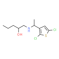 ChemSpider 2D Image | 1-{[1-(2,5-Dichloro-3-thienyl)ethyl]amino}-2-pentanol | C11H17Cl2NOS