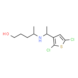 ChemSpider 2D Image | 4-{[1-(2,5-Dichloro-3-thienyl)ethyl]amino}-1-pentanol | C11H17Cl2NOS