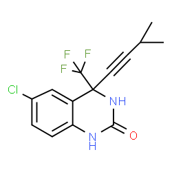 ChemSpider 2D Image | 6-Chloro-4-(3-methyl-1-butyn-1-yl)-4-(trifluoromethyl)-3,4-dihydro-2(1H)-quinazolinone | C14H12ClF3N2O