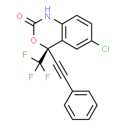 ChemSpider 2D Image | (4S)-6-Chloro-4-(phenylethynyl)-4-(trifluoromethyl)-1,4-dihydro-2H-3,1-benzoxazin-2-one | C17H9ClF3NO2