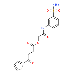 ChemSpider 2D Image | 2-Oxo-2-[(3-sulfamoylphenyl)amino]ethyl 4-oxo-4-(2-thienyl)butanoate | C16H16N2O6S2