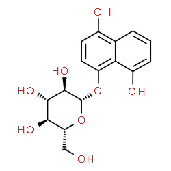 ChemSpider 2D Image | 4,8-Dihydroxy-1-naphthyl beta-D-glucopyranoside | C16H18O8