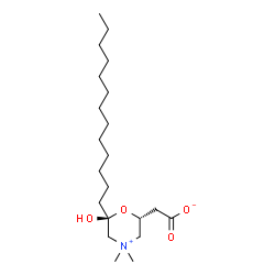 ChemSpider 2D Image | [(2R,6S)-6-Hydroxy-4,4-dimethyl-6-tridecylmorpholin-4-ium-2-yl]acetate | C21H41NO4