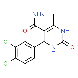 ChemSpider 2D Image | 4-(3,4-Dichlorophenyl)-6-methyl-2-oxo-1,2,3,4-tetrahydro-5-pyrimidinecarboxamide | C12H11Cl2N3O2