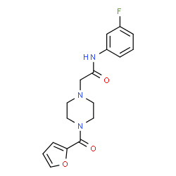 ChemSpider 2D Image | N-(3-Fluorophenyl)-2-[4-(2-furoyl)-1-piperazinyl]acetamide | C17H18FN3O3