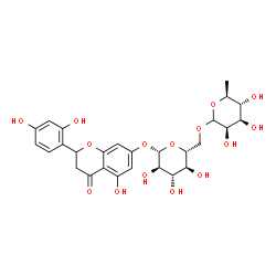 ChemSpider 2D Image | 2-(2,4-Dihydroxyphenyl)-5-hydroxy-4-oxo-3,4-dihydro-2H-chromen-7-yl 6-O-(6-deoxy-L-mannopyranosyl)-beta-D-glucopyranoside | C27H32O15