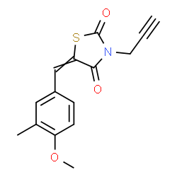 ChemSpider 2D Image | 5-(4-Methoxy-3-methylbenzylidene)-3-(2-propyn-1-yl)-1,3-thiazolidine-2,4-dione | C15H13NO3S