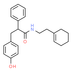ChemSpider 2D Image | N-[2-(1-Cyclohexen-1-yl)ethyl]-3-(4-hydroxyphenyl)-2-phenylpropanamide | C23H27NO2