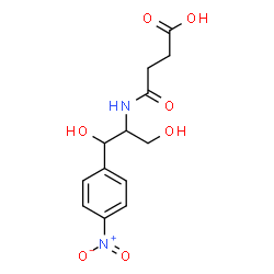 ChemSpider 2D Image | 4-{[1,3-Dihydroxy-1-(4-nitrophenyl)-2-propanyl]amino}-4-oxobutanoic acid | C13H16N2O7