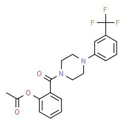ChemSpider 2D Image | 2-({4-[3-(Trifluoromethyl)phenyl]-1-piperazinyl}carbonyl)phenyl acetate | C20H19F3N2O3