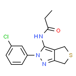 ChemSpider 2D Image | N-[2-(3-Chlorophenyl)-2,6-dihydro-4H-thieno[3,4-c]pyrazol-3-yl]propanamide | C14H14ClN3OS