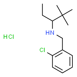 ChemSpider 2D Image | N-(2-Chlorobenzyl)-2,2-dimethyl-3-pentanamine hydrochloride (1:1) | C14H23Cl2N