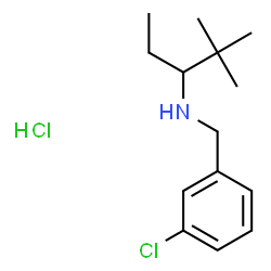 ChemSpider 2D Image | N-(3-Chlorobenzyl)-2,2-dimethyl-3-pentanamine hydrochloride (1:1) | C14H23Cl2N