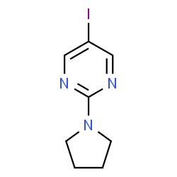 ChemSpider 2D Image | 5-Iodo-2-(1-pyrrolidinyl)pyrimidine | C8H10IN3