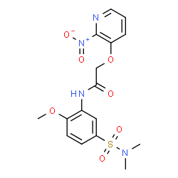 ChemSpider 2D Image | N-[5-(Dimethylsulfamoyl)-2-methoxyphenyl]-2-[(2-nitro-3-pyridinyl)oxy]acetamide | C16H18N4O7S