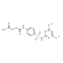 ChemSpider 2D Image | 4-({4-[(4,6-Dimethoxy-2-pyrimidinyl)sulfamoyl]phenyl}amino)-4-oxobutanoic acid | C16H18N4O7S