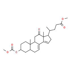 ChemSpider 2D Image | Methyl 3-[(methoxycarbonyl)oxy]-12-oxochola-7,14-dien-24-oate | C27H38O6