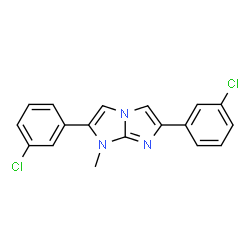 ChemSpider 2D Image | 2,6-Bis(3-chlorophenyl)-1-methyl-1H-imidazo[1,2-a]imidazole | C18H13Cl2N3