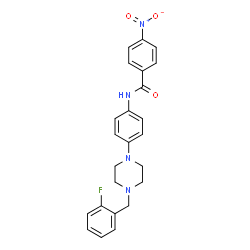 ChemSpider 2D Image | N-{4-[4-(2-Fluorobenzyl)-1-piperazinyl]phenyl}-4-nitrobenzamide | C24H23FN4O3
