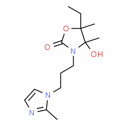 ChemSpider 2D Image | 5-Ethyl-4-hydroxy-4,5-dimethyl-3-[3-(2-methyl-1H-imidazol-1-yl)propyl]-1,3-oxazolidin-2-one | C14H23N3O3