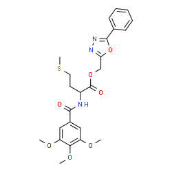 ChemSpider 2D Image | (5-Phenyl-1,3,4-oxadiazol-2-yl)methyl N-(3,4,5-trimethoxybenzoyl)methioninate | C24H27N3O7S