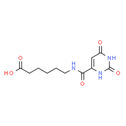 ChemSpider 2D Image | 6-{[(2,6-Dioxo-1,2,3,6-tetrahydro-4-pyrimidinyl)carbonyl]amino}hexanoic acid | C11H15N3O5