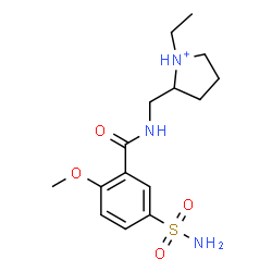 ChemSpider 2D Image | 1-Ethyl-2-{[(2-methoxy-5-sulfamoylbenzoyl)amino]methyl}pyrrolidinium | C15H24N3O4S