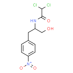 ChemSpider 2D Image | 2,2-Dichloro-N-[1-hydroxy-3-(4-nitrophenyl)-2-propanyl]acetamide | C11H12Cl2N2O4