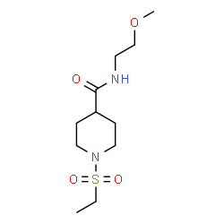 ChemSpider 2D Image | 1-(Ethylsulfonyl)-N-(2-methoxyethyl)-4-piperidinecarboxamide | C11H22N2O4S