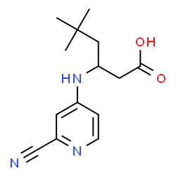 ChemSpider 2D Image | 3-[(2-Cyano-4-pyridinyl)amino]-5,5-dimethylhexanoic acid | C14H19N3O2