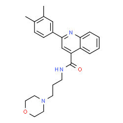 ChemSpider 2D Image | 2-(3,4-Dimethylphenyl)-N-[3-(4-morpholinyl)propyl]-4-quinolinecarboxamide | C25H29N3O2