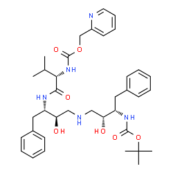 ChemSpider 2D Image | 2-Pyridinylmethyl [(6S,7R,11R,12S,15S)-6,12-dibenzyl-7,11-dihydroxy-2,2,16-trimethyl-4,14-dioxo-3-oxa-5,9,13-triazaheptadecan-15-yl]carbamate | C37H51N5O7