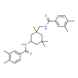 ChemSpider 2D Image | N-(3-{[(3,4-Dimethylbenzoyl)amino]methyl}-3,5,5-trimethylcyclohexyl)-3,4-dimethylbenzamide | C28H38N2O2