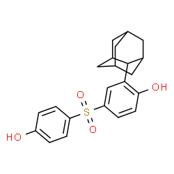 ChemSpider 2D Image | 2-(Adamantan-2-yl)-4-[(4-hydroxyphenyl)sulfonyl]phenol | C22H24O4S