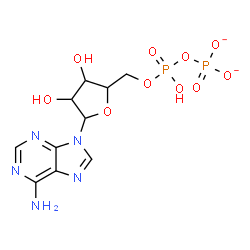 ChemSpider 2D Image | 9-{5-O-[Hydroxy(phosphonatooxy)phosphoryl]pentofuranosyl}-9H-purin-6-amine | C10H13N5O10P2