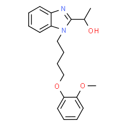 ChemSpider 2D Image | 1-{1-[4-(2-Methoxyphenoxy)butyl]-1H-benzimidazol-2-yl}ethanol | C20H24N2O3