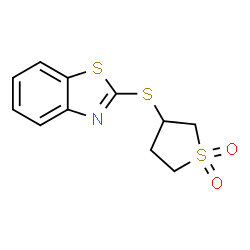 ChemSpider 2D Image | 2-[(1,1-Dioxidotetrahydro-3-thiophenyl)sulfanyl]-1,3-benzothiazole | C11H11NO2S3