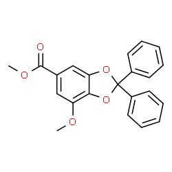 ChemSpider 2D Image | Methyl 7-methoxy-2,2-diphenyl-1,3-benzodioxole-5-carboxylate | C22H18O5