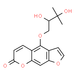 ChemSpider 2D Image | 4-(2,3-Dihydroxy-3-methylbutoxy)furo(3,2-g)chromen-7-one | C16H16O6