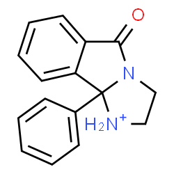 ChemSpider 2D Image | 5-Oxo-9b-phenyl-2,3,5,9b-tetrahydro-1H-imidazo[2,1-a]isoindol-1-ium | C16H15N2O