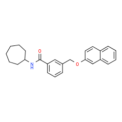 ChemSpider 2D Image | N-Cycloheptyl-3-[(2-naphthyloxy)methyl]benzamide | C25H27NO2