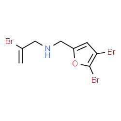 ChemSpider 2D Image | 2-Bromo-N-[(4,5-dibromo-2-furyl)methyl]-2-propen-1-amine | C8H8Br3NO