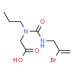 ChemSpider 2D Image | N-[(2-Bromo-2-propen-1-yl)carbamoyl]-N-propylglycine | C9H15BrN2O3